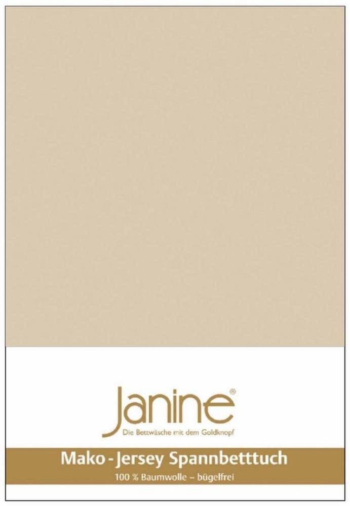 Janine Mako Jersey Spannbetttuch Bettlaken 140-160x200 cm OVP 5007 29 sand Bild 1