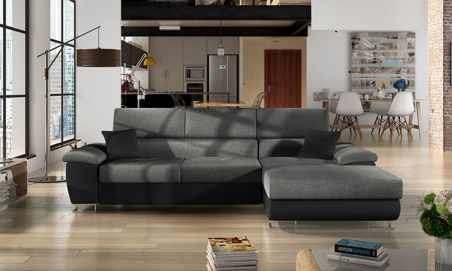 Ecksofa Cotere Mini, Seite: Rechts, Farbe: Soft 011 + Lux 06 + Soft 011 Bild 1