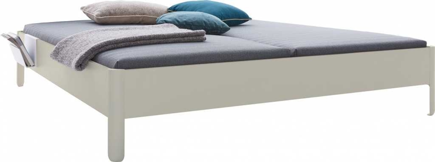 NAIT Doppelbett farbig lackiert Kieselgrau 200 x 220cm Ohne Kopfteil Bild 1