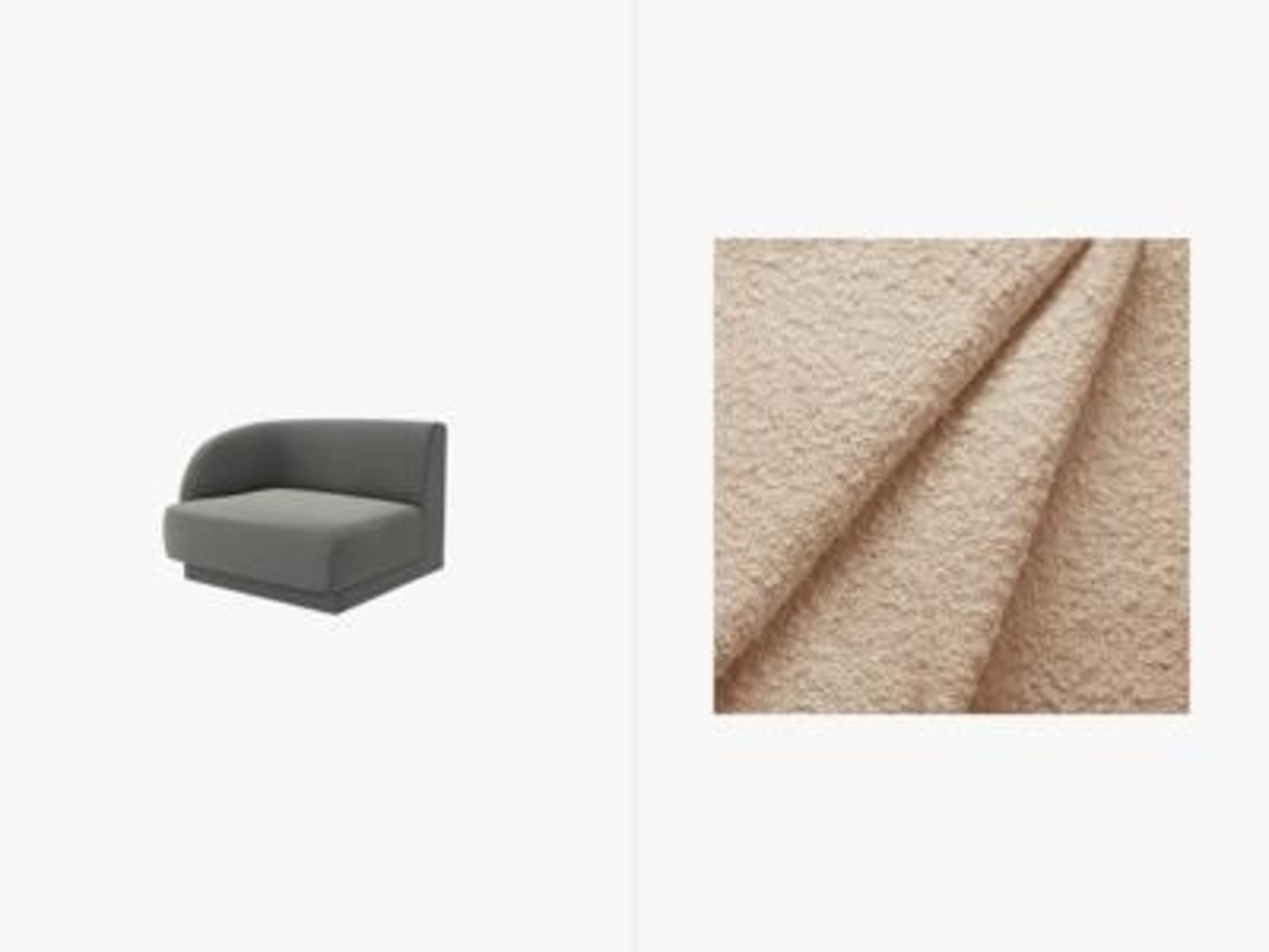 Micadoni Eckmodul Miley 1-Sitzer Links Boucle Baloo Beige Bild 1