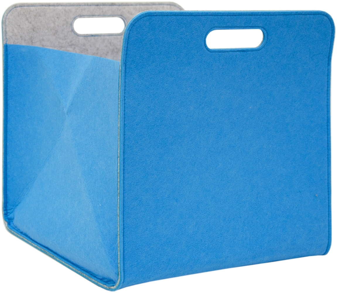 Aufbewahrungsbox 2er Set Cube Filz 33 x 38 x 33 cm Blau Bild 1