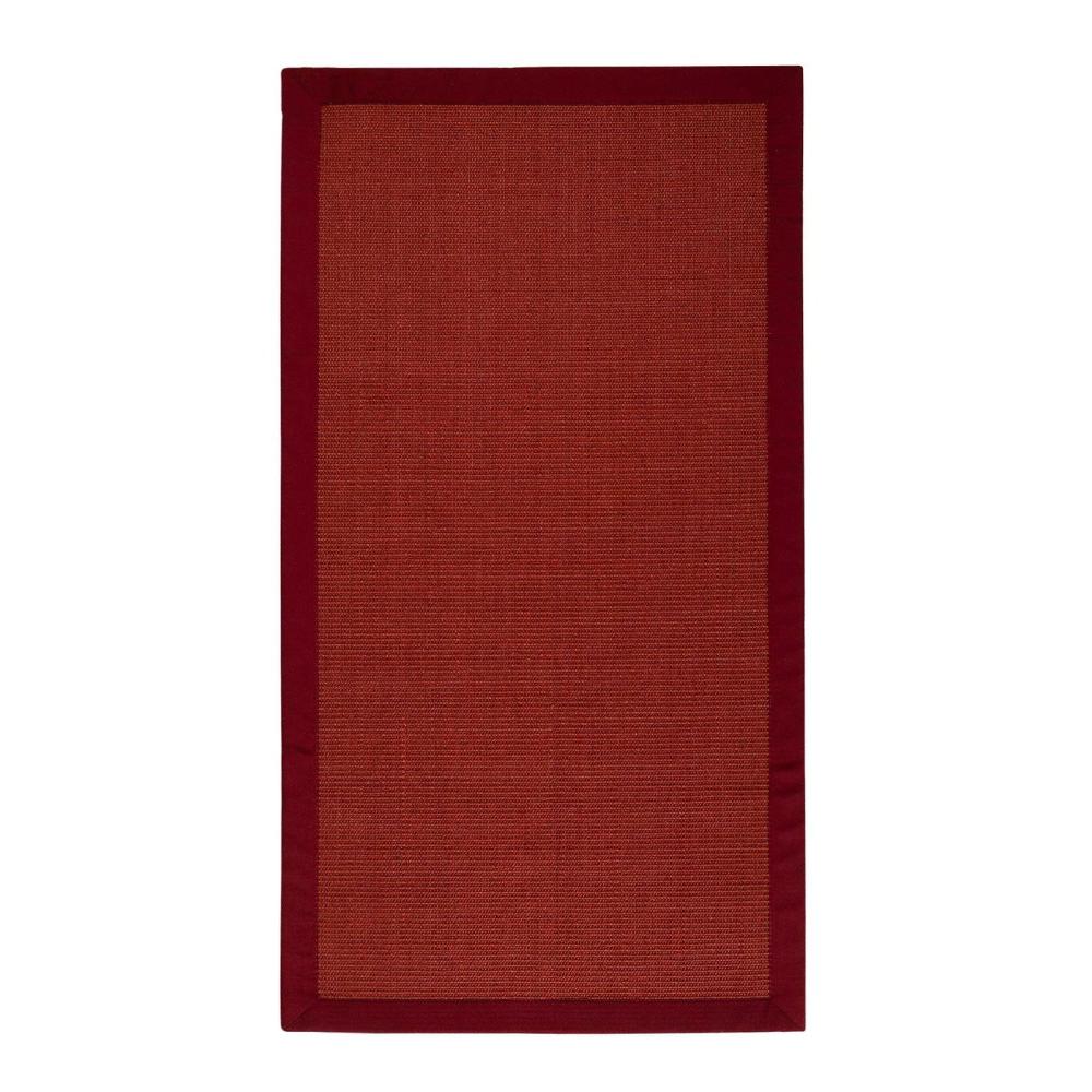 Sisal-Teppich Amazonas | Mit breiter Bordüre | Für alle Wohnbereiche | Rot / 70 x 130 cm Bild 1