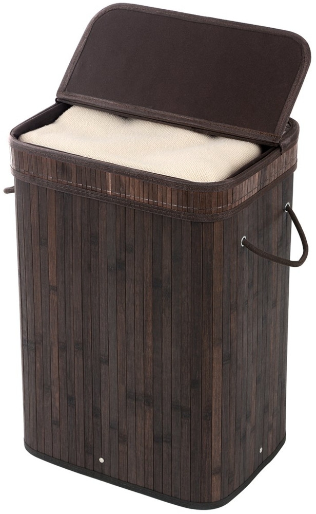 Songmics Wäschekorb, faltbarer Wäschesammler mit Deckel und herausnehmbarem Wäschesack Bild 1