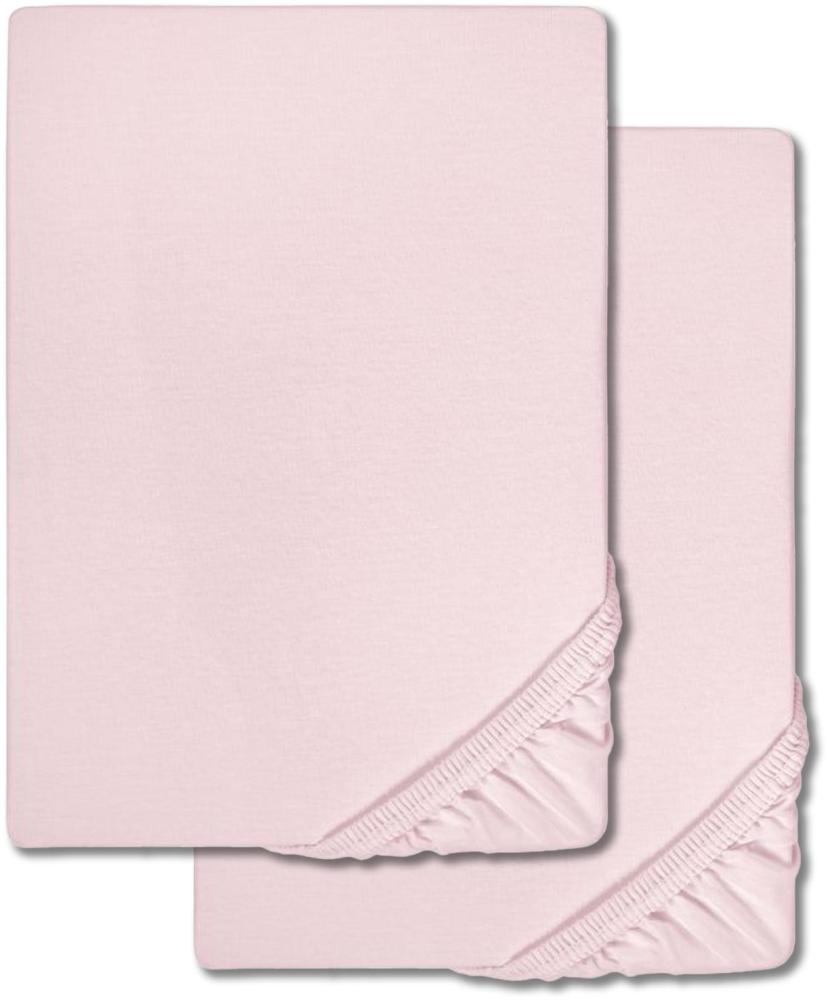 Castell Spannbettlaken Jersey rosa 90 x 190 - 100 x 200 cm Doppelpack Bild 1