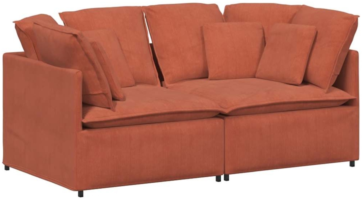 vidaXL Modulares Sofa mit Kissen Cordstoff Rot Orange 3321264 Bild 1