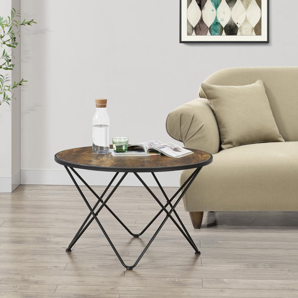 Couchtisch Goskamark 80x50 cm Stahlgestell Dunkler Holzton [en. casa] Bild 1