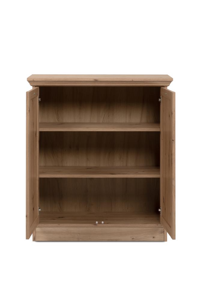 Finori Timber 01A Kommode, Dekor Artisan Oak | Kommode für Wohnzimmer | Maß: B x H x T ca. 80 x 90 x 35 cm | Kommode mit 2 Rahmentüren und 2 durchgehenden Einlegeböden Bild 1