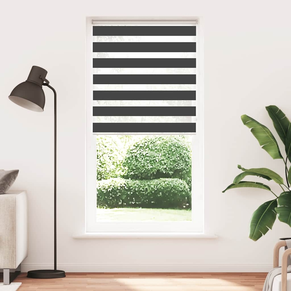 vidaXL Doppelrollo Schwarz 115x230 cm Stoffbreite 110,9 cm Polyester 4014290 Bild 1