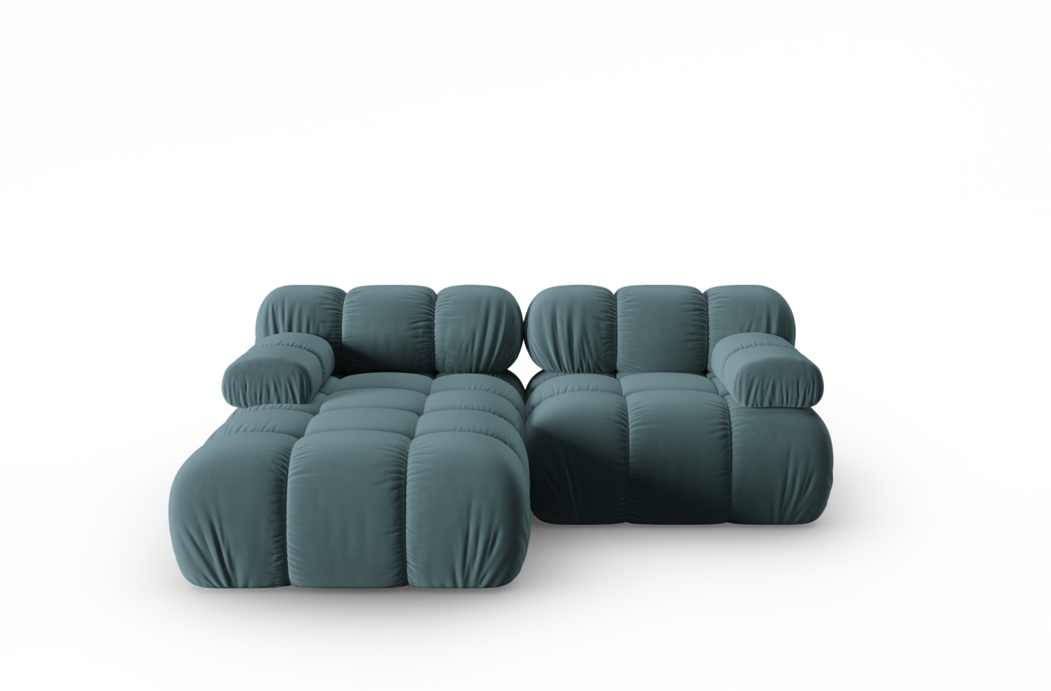 Micadoni Modulares Ecksofa Bellis 3-Sitzer Links Samt Bluvel Türkis Bild 1