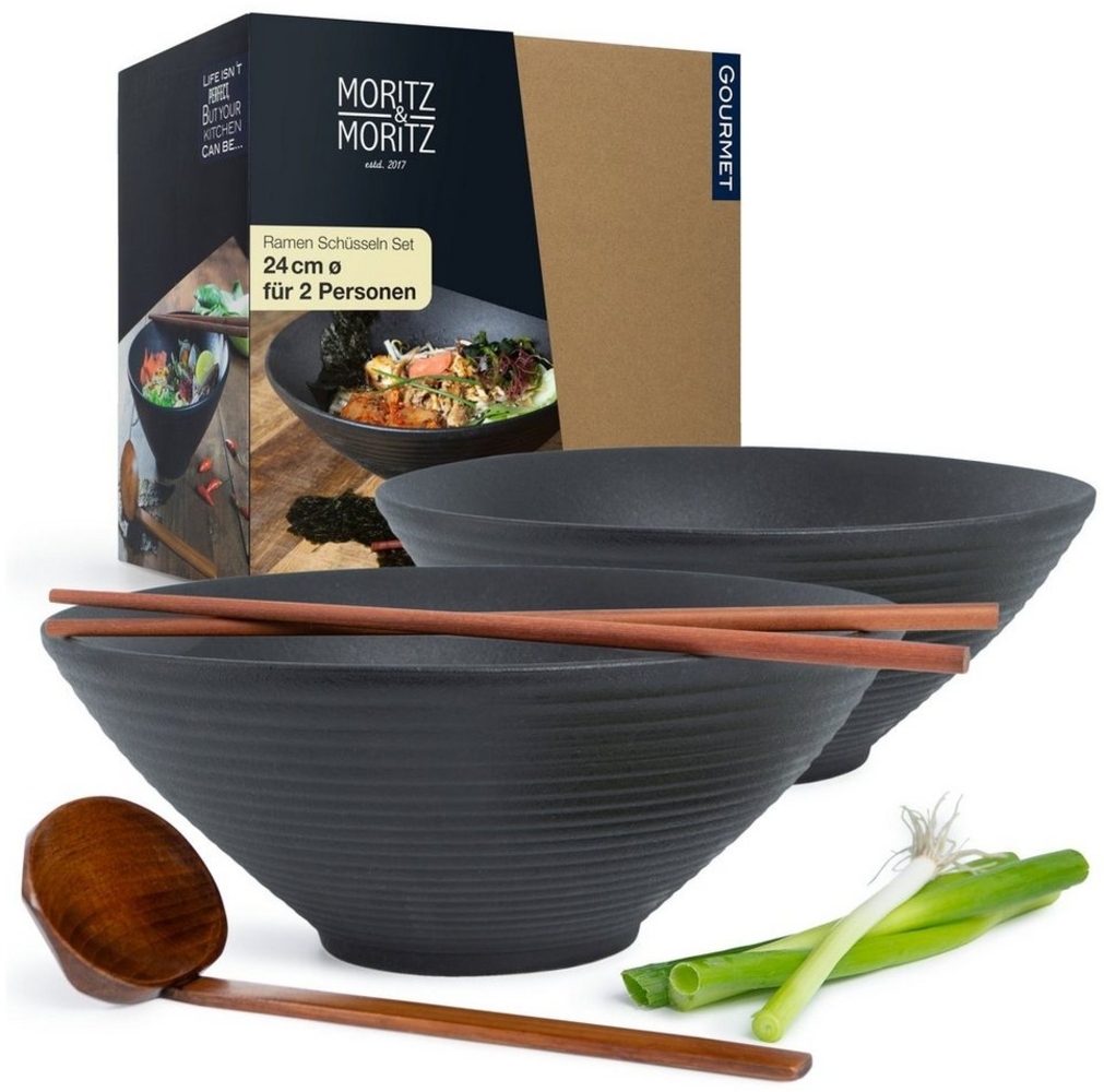 Moritz & Moritz Suppenschüssel 2x Ramen Schüssel Keramik, Keramik, (2er Set), Ramen Bowl Set für 2 Personen Bild 1