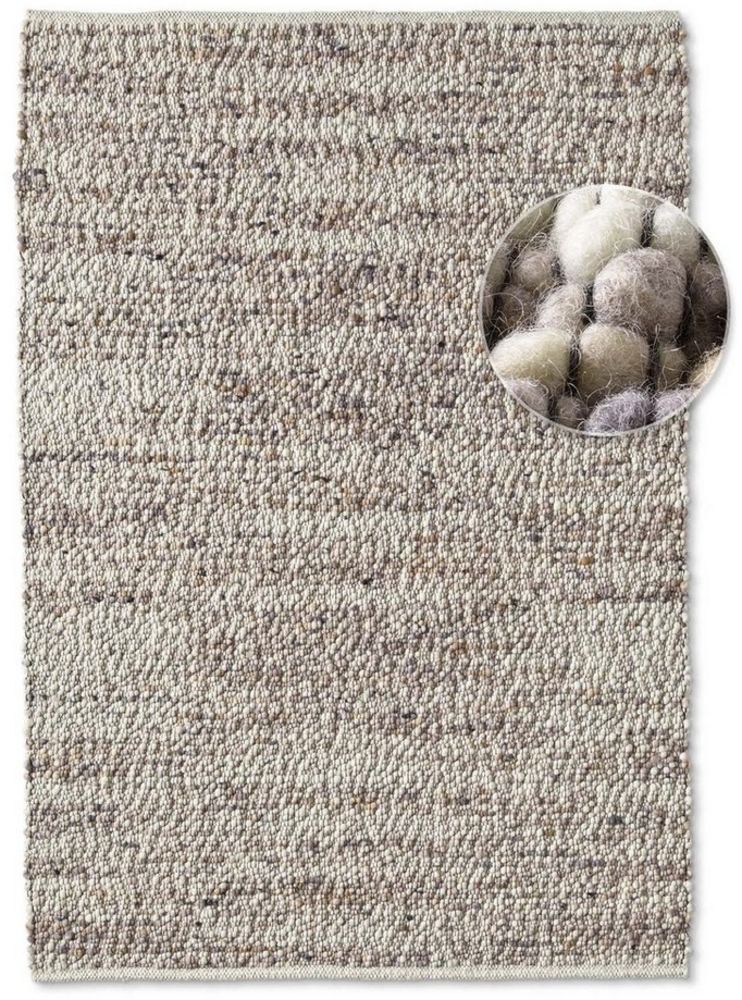 TaraCarpet Wollteppich TaraCarpet Neuberg handgewebter Schurwollteppich aus gewalkter Wolle, rechteckig, Höhe: 15 mm, Handgewebt Teppich braun grau Wohnzimmer Schlafzimmer 070x130 cm Bild 1