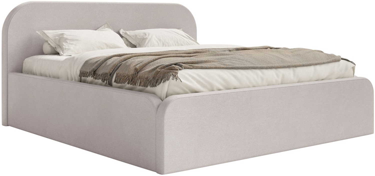 Selsey 'Umike' Polsterbett mit Bettkasten, Samt, graubeige, 160x200 Bild 1