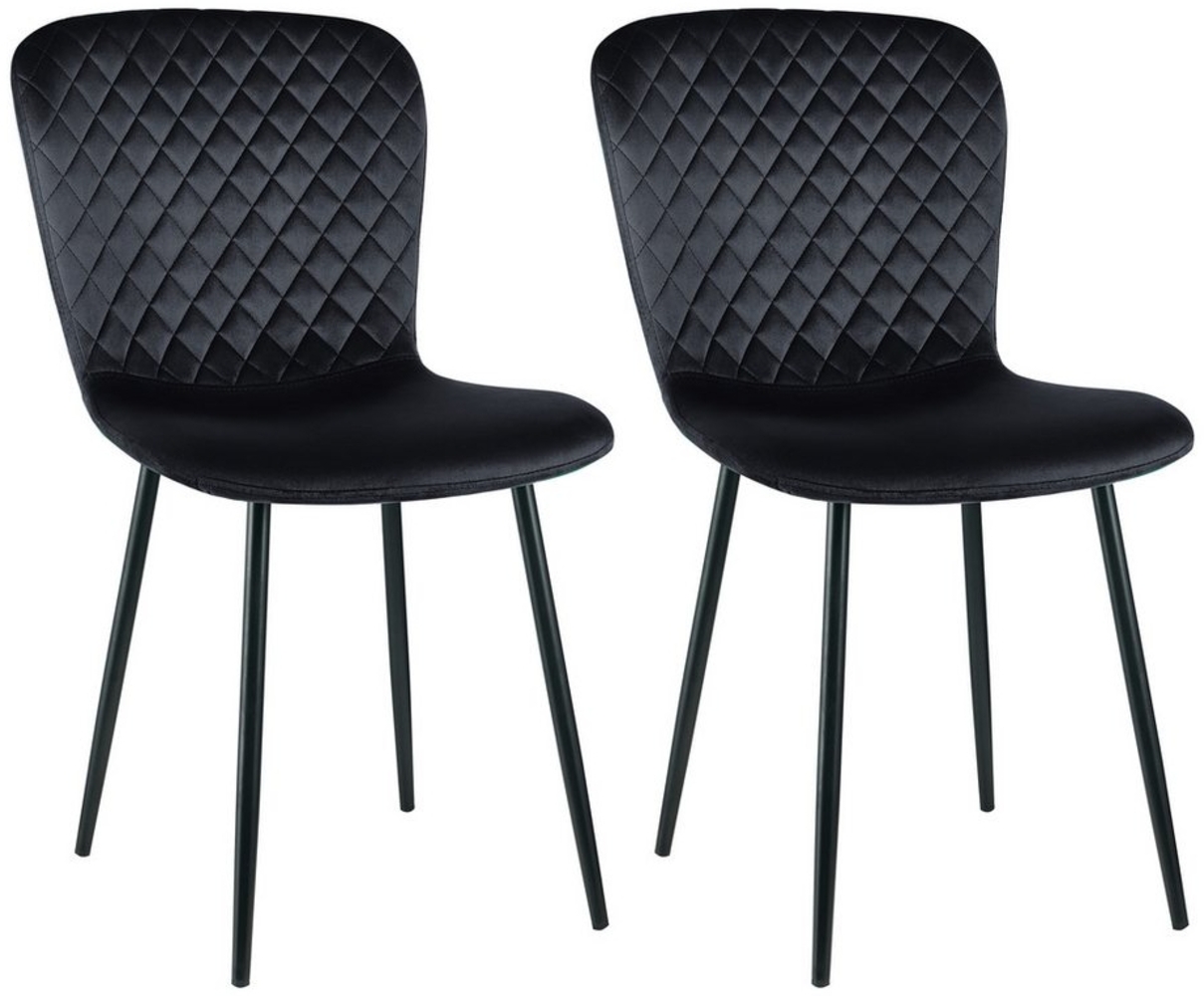 JYMTOM Esszimmerstuhl mit Rücklehne und Beinen aus Metall, Retro-Design (2 St), Polsterstühle für Küche, Esszimmer und Bar, 85.5×58×45.5cm Bild 1