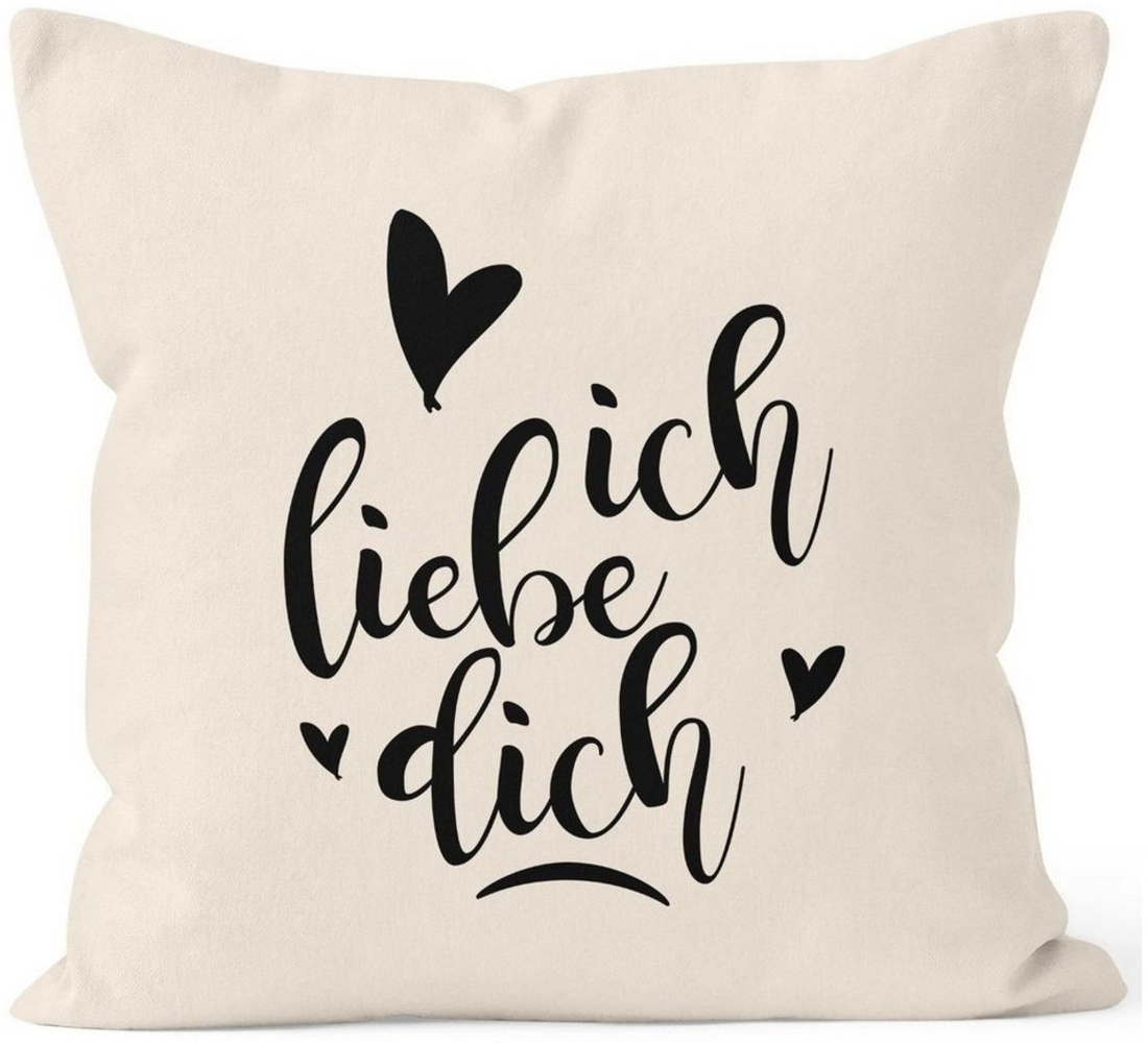 MoonWorks Dekokissen Kissenbezug Ich liebe Dich I love You Liebe Love Geschenk Frau Freundin Mann Freund Zuneigung Kissen-Hülle Deko-Kissen Baumwolle MoonWorks® Bild 1