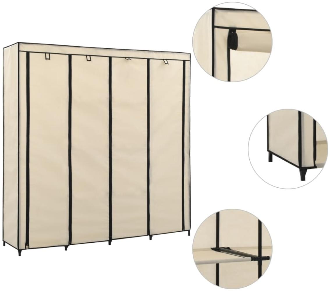 vidaXL Kleiderschrank mit 4 Fächern, creme, 175 x 45 x 170 cm Bild 1