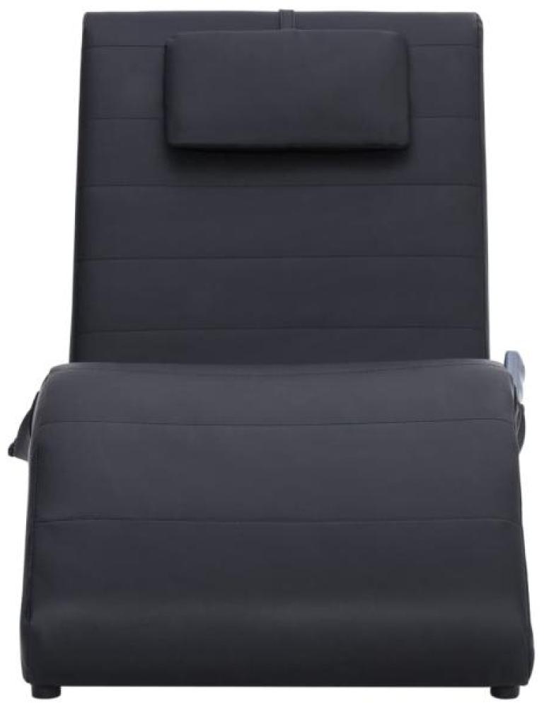 vidaXL Massage Chaiselongue mit Kissen Schwarz Kunstleder [281284] Bild 1