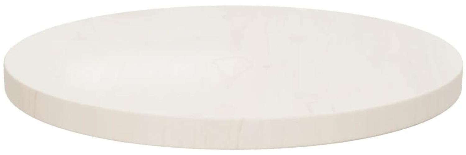 vidaXL Tischplatte Weiß Ø40x2,5 cm Massivholz Kiefer 813652 Bild 1