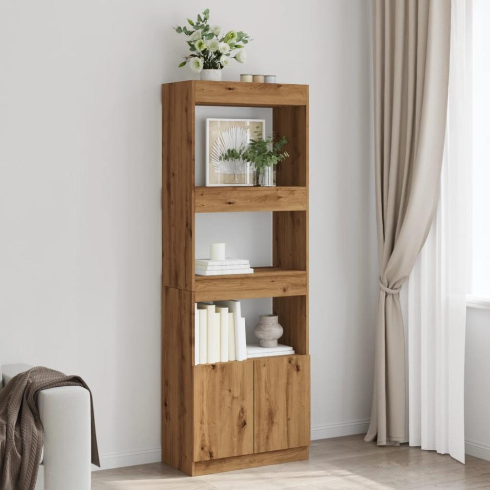 vidaXL Highboard Artisan-Eiche 63x33x180 cm Holzwerkstoff 3309608 Bild 1