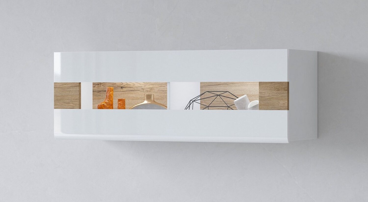 INOSIGN Hängevitrine Toledo,Breite 131 cm trendige Glasvitrine mit dekorative MDF-Front Vitrine mit Glasfront, ohne Beleuchtung, viel Stauraum Bild 1