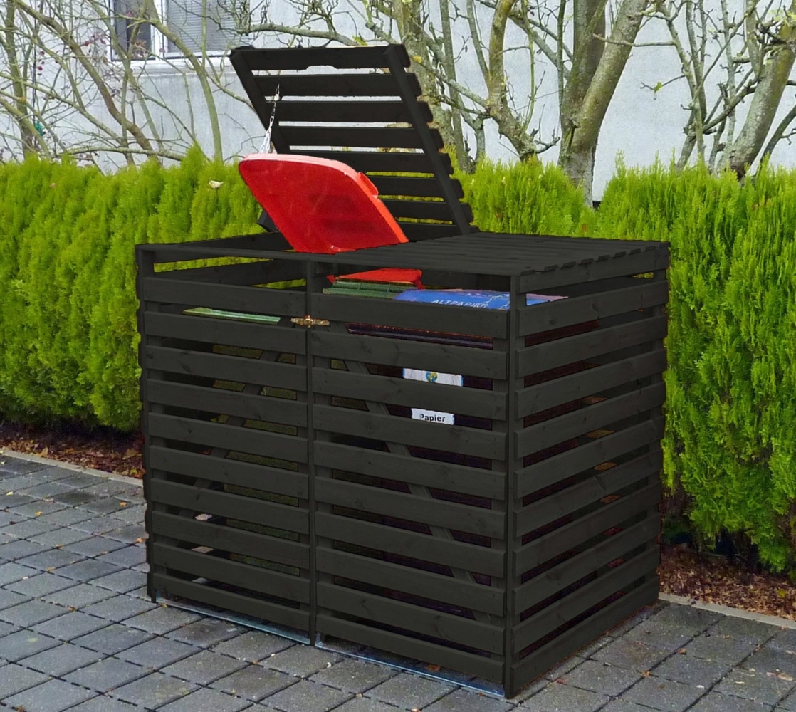 promadino Mülltonnenbox Vario V, für 2x240 l, anthrazit Bild 1