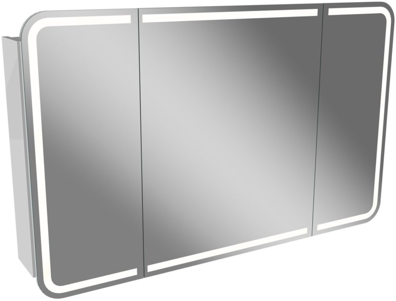 Lanzet M9 Spiegelschrank 120 cm mit umlaufender LED-Beleuchtung, Weiß Bild 1