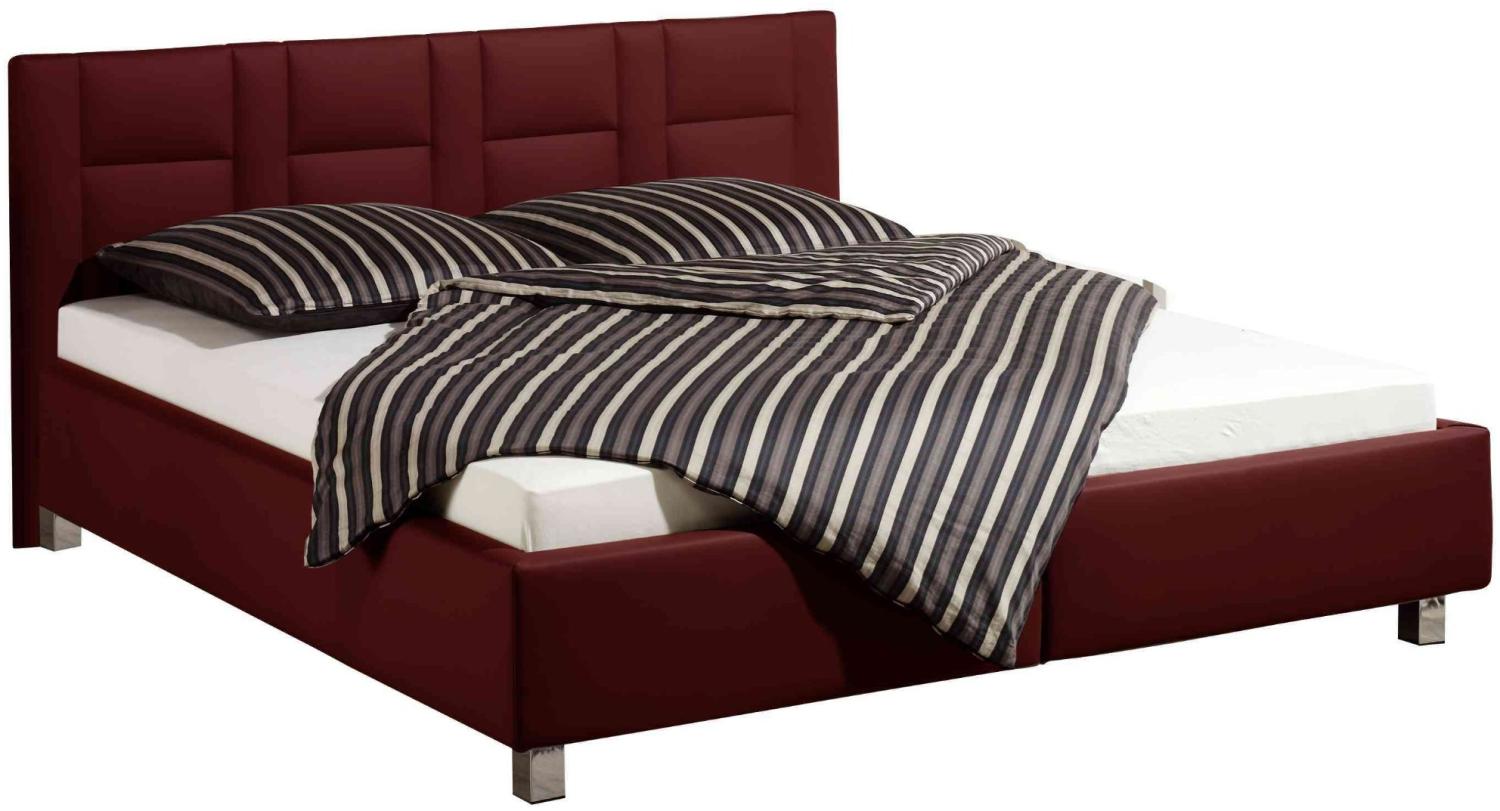 Maintal Polsterbett Keo, 180x200 cm, Kunstleder, Bettgestell ohne Matratze, bordeaux Bild 1