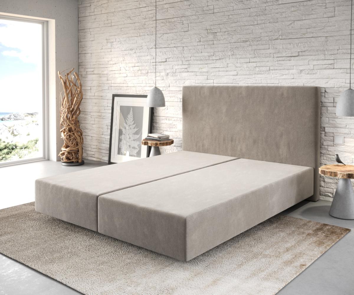 Boxspringgestell Dream-Well Mikrofaser Beige 160x200 Bild 1