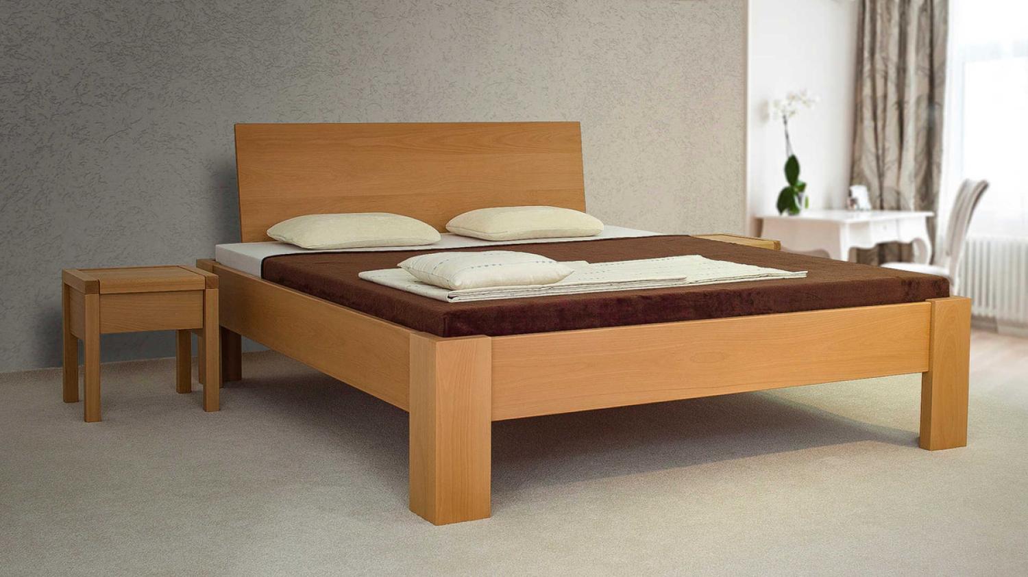 Einzelbett Claudia 100x200 Metallfrei Buche mit Kopfteil Bild 1