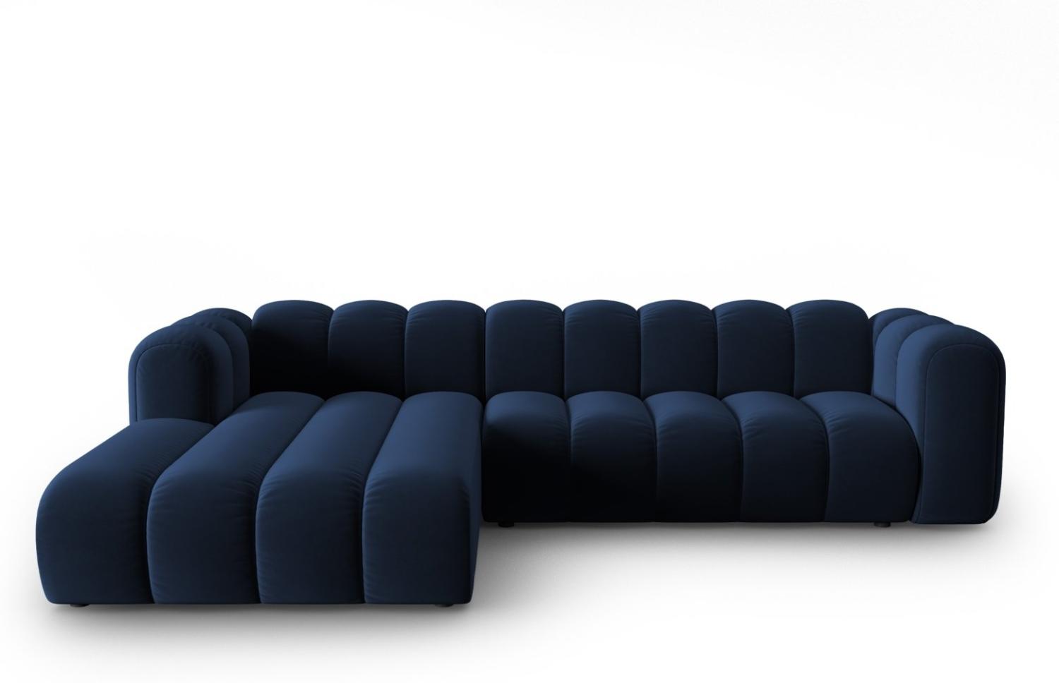 Micadoni Modulares Ecksofa Lupine 4-Sitzer Links Samtstoff Königsblau Bild 1