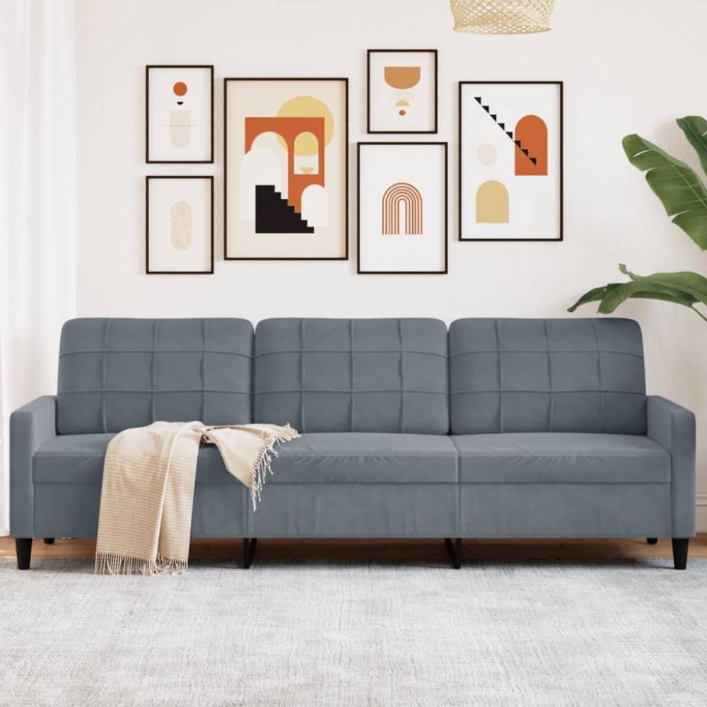 vidaXL 3-Sitzer-Sofa Dunkelgrau 210 cm Samt 4007645 Bild 1