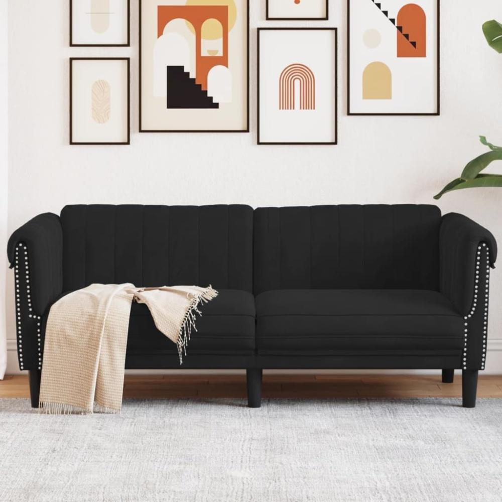 vidaXL Sofa 2-Sitzer Schwarz Samt 372580 Bild 1