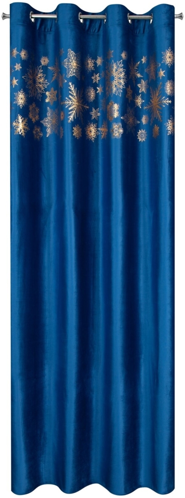 Vorhänge mit Wintermotive Velours Samtvorhänge Weihnachten grau 140x250 cm Ösen Befestigung Bild 1