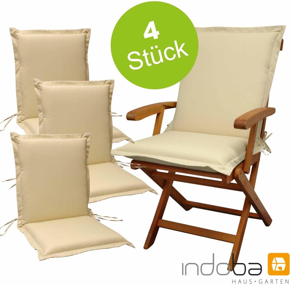 4 x indoba - Sitzauflage Niederlehner Serie Premium - extra dick - Beige Bild 1