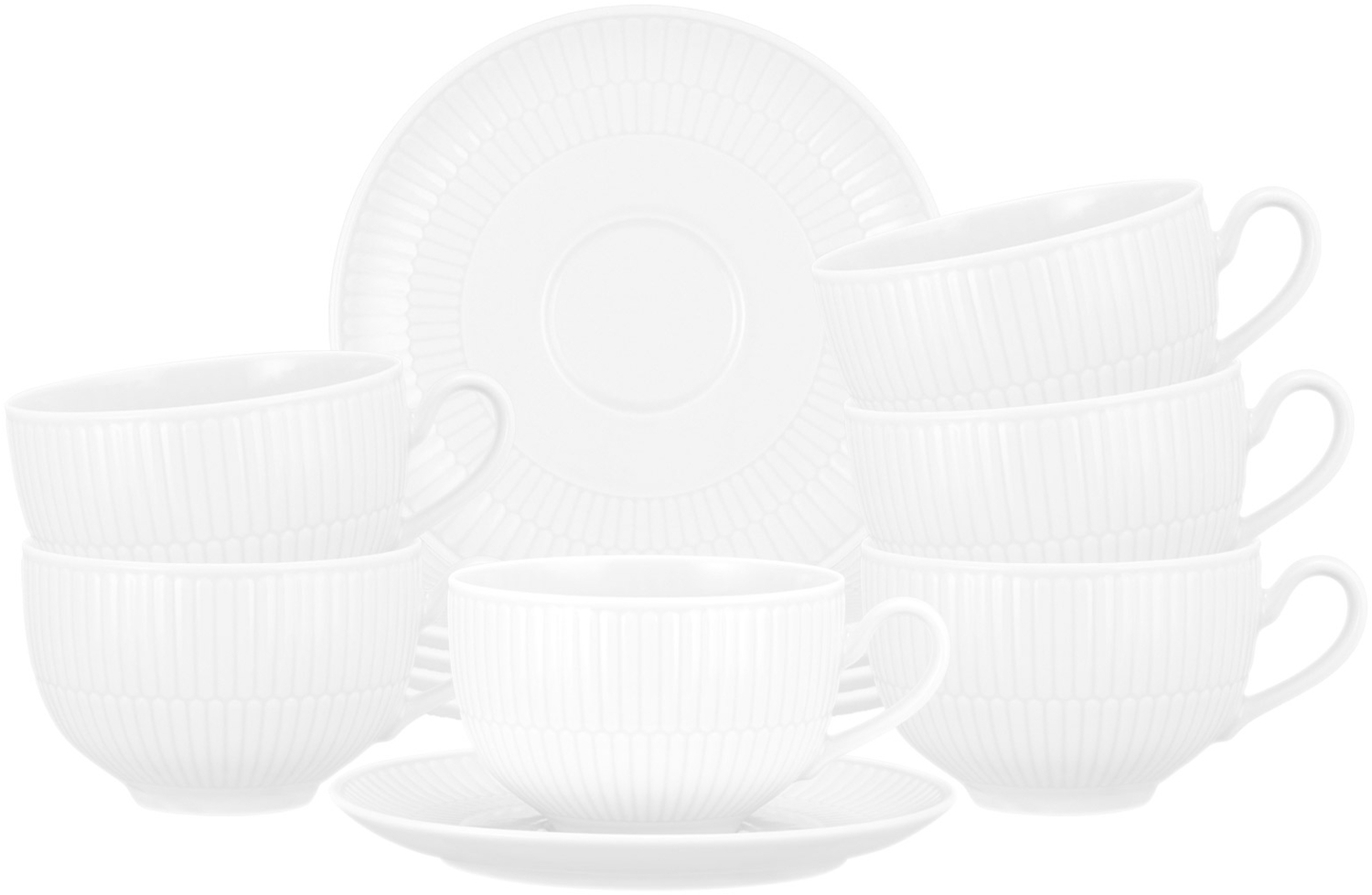 Seltmann Weiden Amina Milchkaffeetasse mit Untertasse 350 ml 6er Set Weiß Bild 1