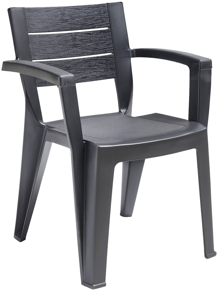 Dmora Gartenstuhl Camogli, Gartensitz, Outdoor-Stuhl, Outdoor-Sessel, Made in Italy, 60x58 h79 cm, Anthrazit Bild 1