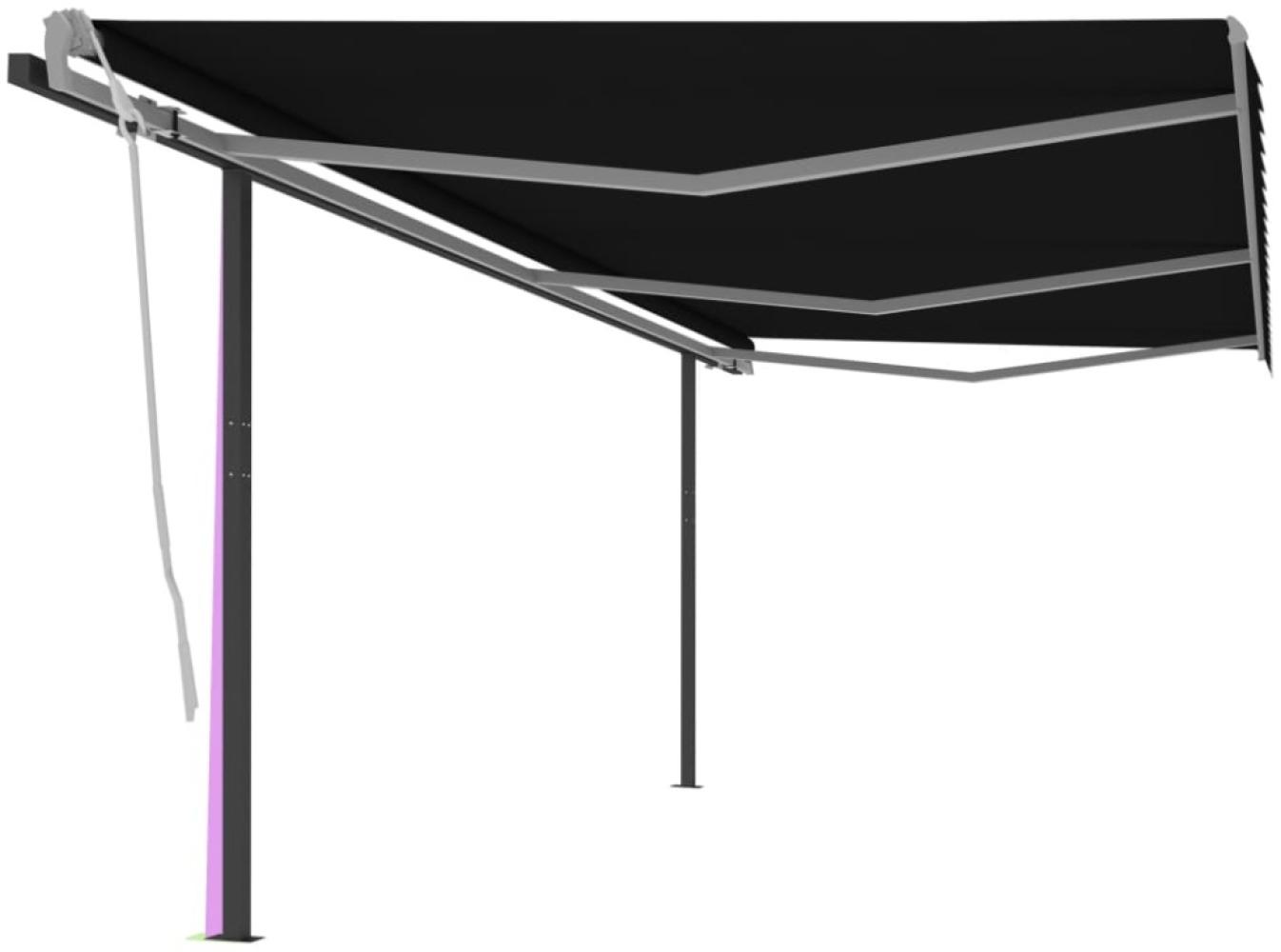 vidaXL Markise Manuell Einziehbar mit Pfosten 6x3 m Anthrazit 3070199 Bild 1