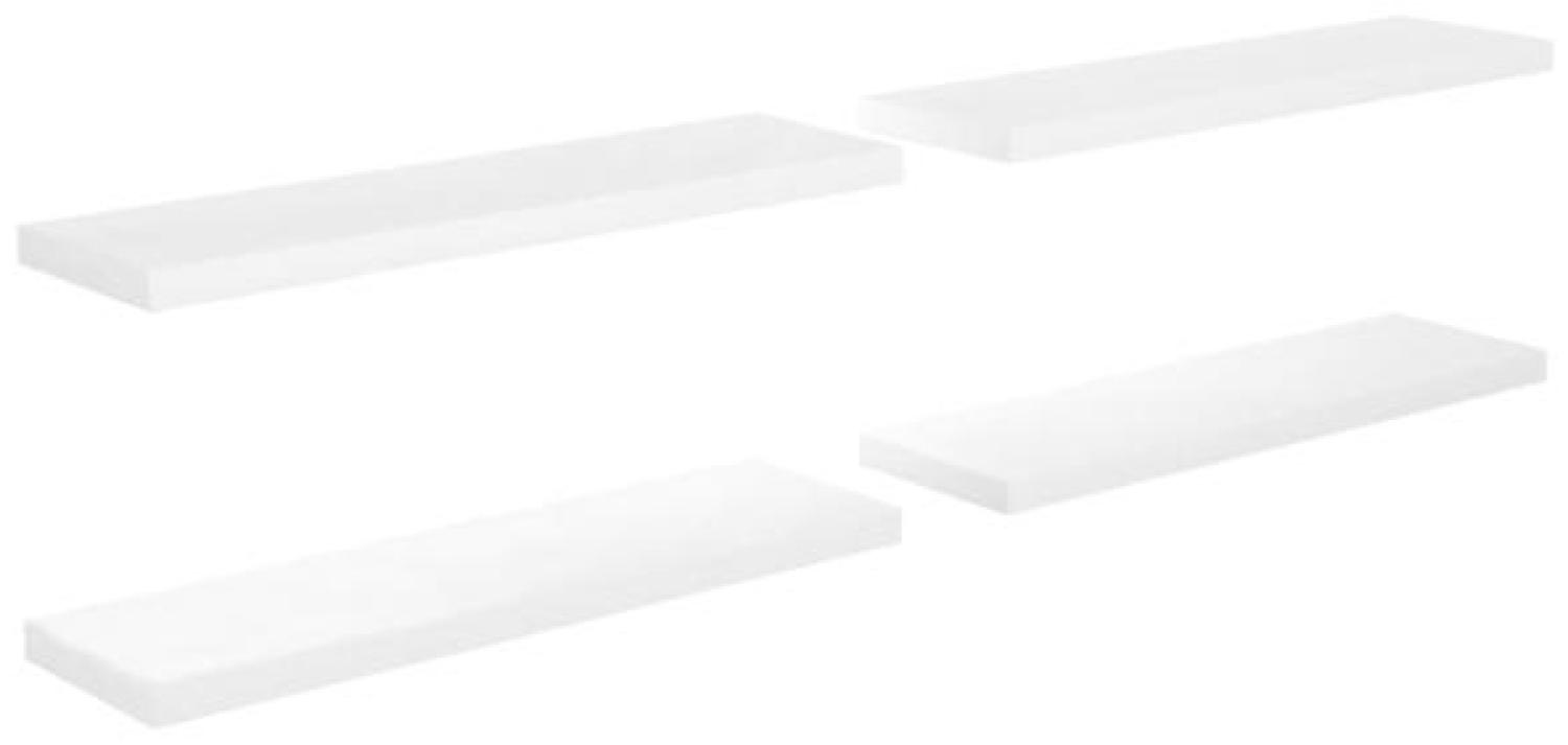 vidaXL Schweberegale 4 Stk. Hochglanz-Weiß 90x23,5x3,8 cm MDF 323756 Bild 1