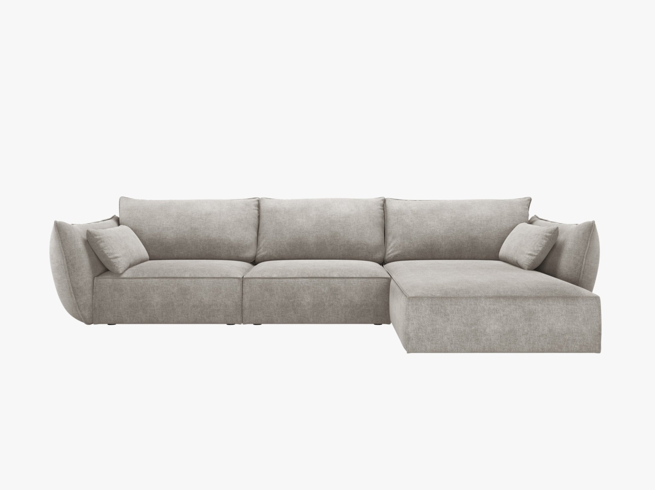 Micadoni Ecksofa Kaelle 4-Sitzer Rechts Chenille Over The Horizon Hellgrau Bild 1