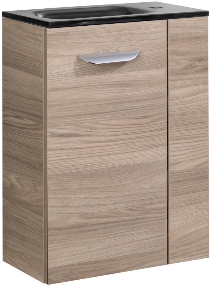 Fackelmann SBC LUXOR Gäste WC Set 2-teilig 45 cm, Braun hell, links, Glas Anthrazit Bild 1