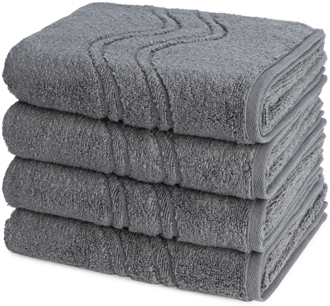 Ross Cashmere feeling 4 tlg. Frottier-Set - 4 X Handtuch (50 X 100cm) - 520 g/m2 - Anthrazit Bild 1