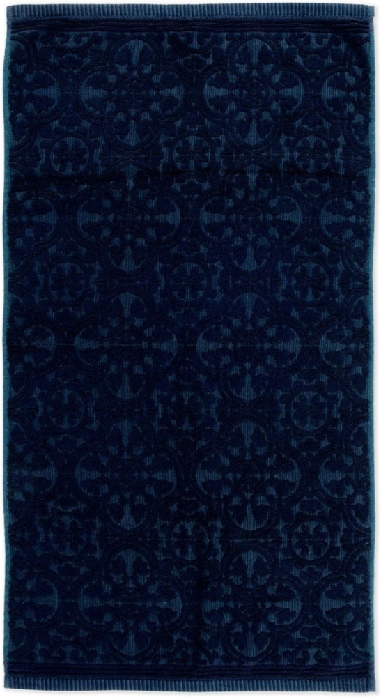 PIP Studio Duschtuch Tile de Pip Dark Blue 70x140 cm Jacquard Frottee Ornamente blau Bild 1