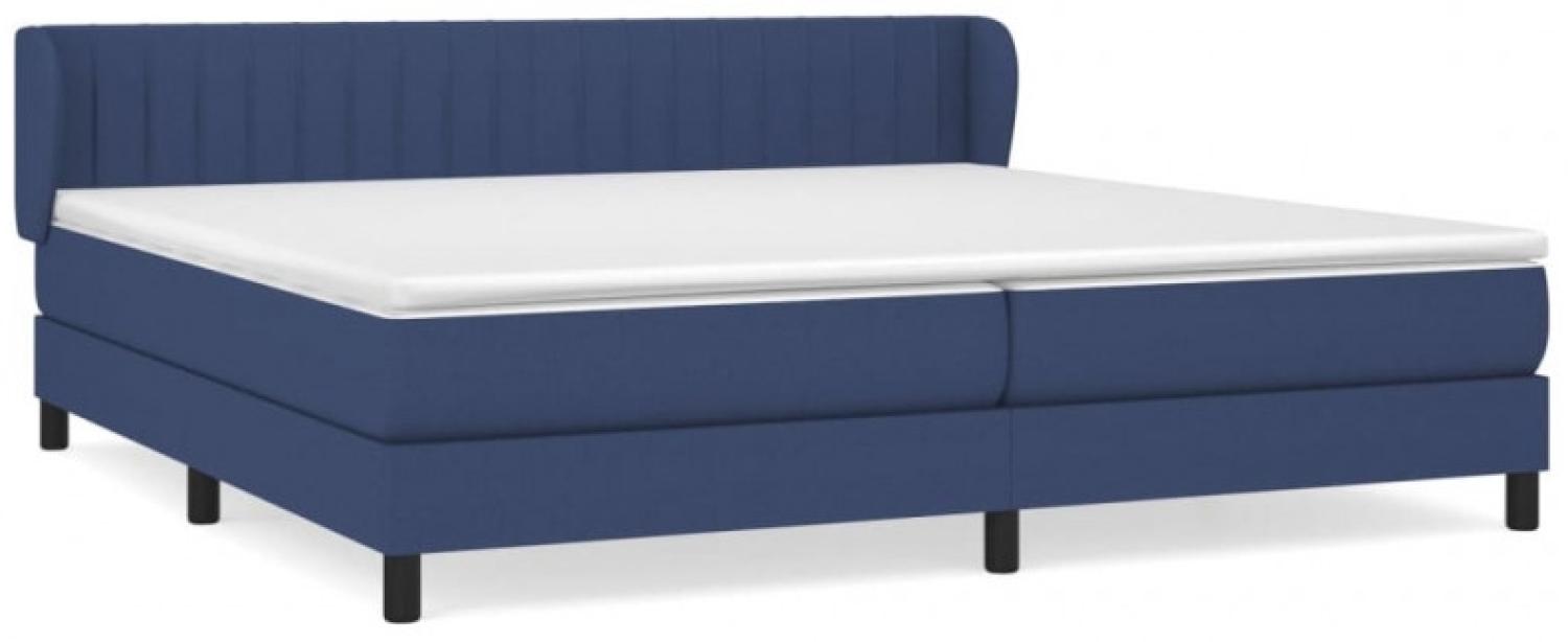 vidaXL Boxspringbett mit Matratze Blau 200x200 cm Stoff, Härtegrad: H2 [3126435] Bild 1