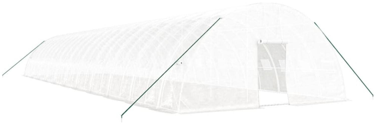 vidaXL Gewächshaus mit Stahlrahmen Weiß 132 m² 22x6x2,85 m 3188125 Bild 1