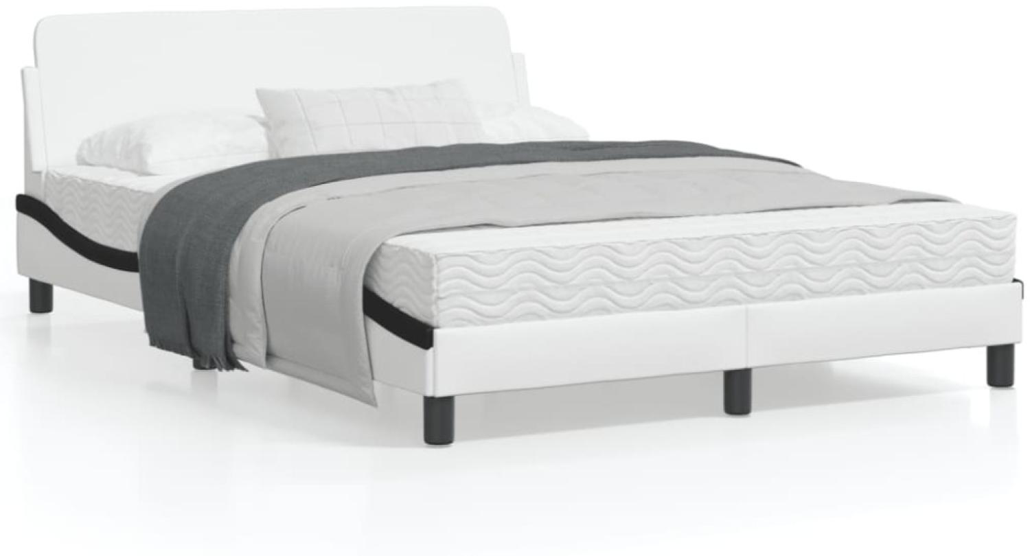 vidaXL Bettgestell "Dover" Weiß und Schwarz 140x200 cm Kunstleder 373204 Bild 1