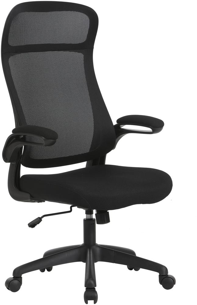 byLIVING Chefsessel FLOW / Kunststoff schwarz / Netzstoff schwarz / Wippmechanik / Sicherheitsklemmschutz / Höhenverstellung / gebremste Sicherheitsdoppelrollen / B 62, H 114-122, T 61 cm Bild 1