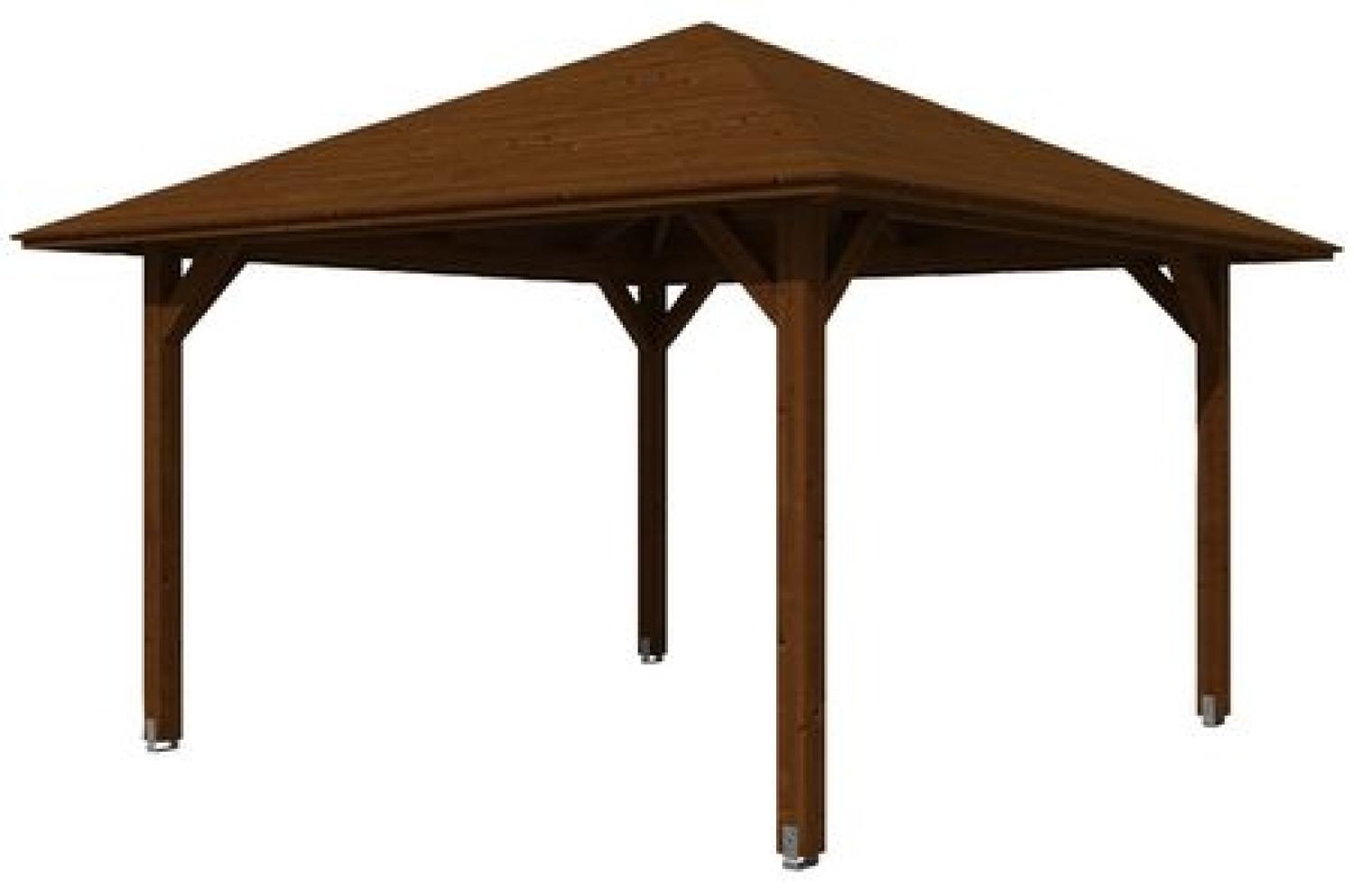 SKANHOLZ Pavillon, Zeltdach, viereckig, BxT: 439x439 cm nussbaum Gartenpavillon Bild 1