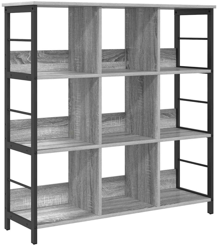 vidaXL Bücherregal Graues Sonoma 102 x 32 x 104,5 cm Holzwerkstoff 884009 Bild 1