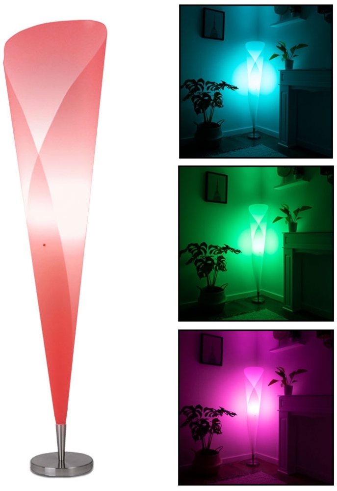 RGB LED Stehleuchte, dimmbar, Fernbedienung, H 143,5 cm Bild 1