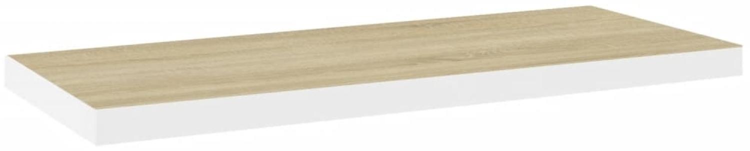 vidaXL Schweberegal Eichen-Optik und Weiß 80x23,5x3,8 cm MDF 326579 Bild 1