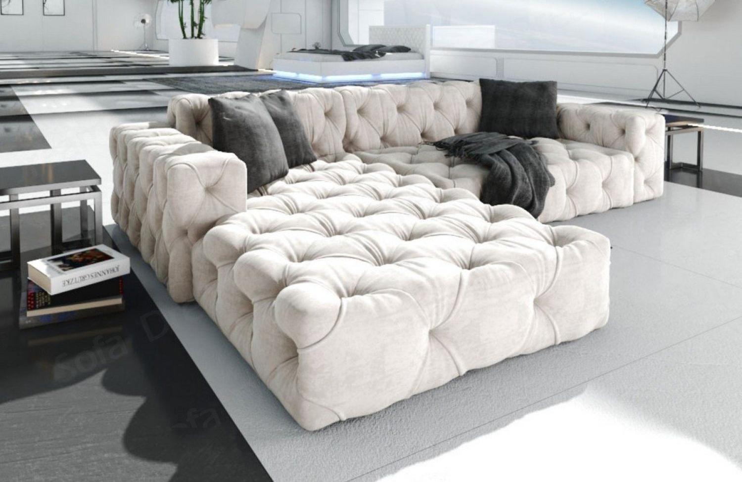 Sofa Dreams Ecksofa Polster Design Sofa Samtstoff Menorca L Form kurz Stoffsofa, Loungesofa Bild 1